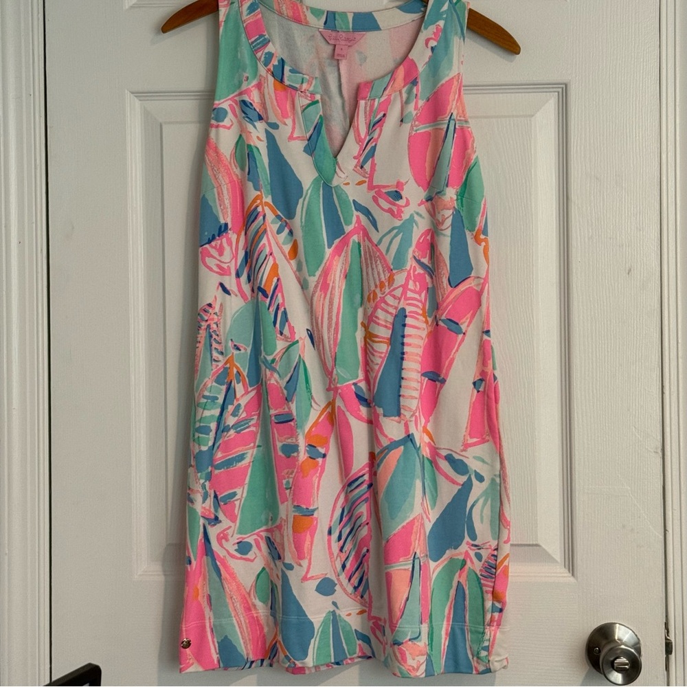 Lilly Pulitzer Pink and Blue Abstract Dress